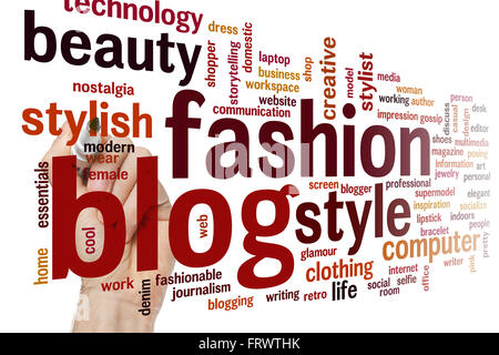 Blog di moda concetto parola Sfondo nuvola Foto Stock