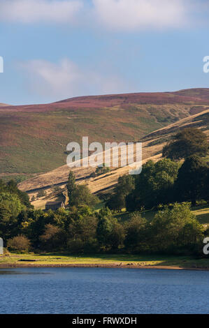 Serbatoio Ladybower nella parte superiore della valle del Derwent su una bella mattina di autunno. Un luogo molto popolare nel Peak District. Foto Stock