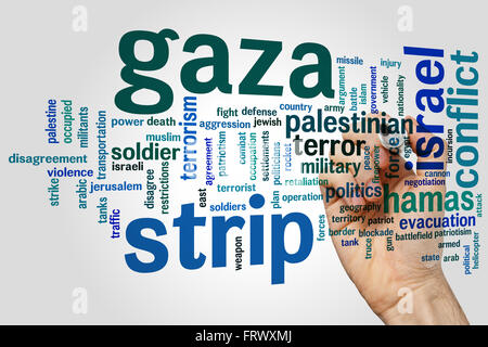 Striscia di Gaza concetto parola Sfondo nuvola Foto Stock