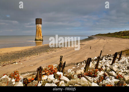 Spurn punto; vecchio Faro; Yorkshire; Regno Unito Foto Stock