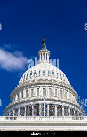 Close-up della cupola della United States National Capitol Building, Washington DC Foto Stock
