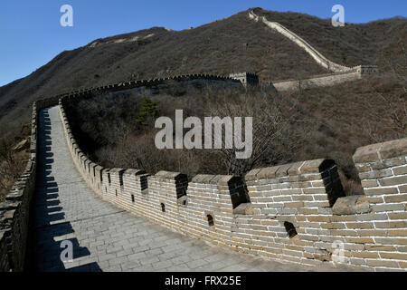 Della sezione Mutianyu della Cina la Grande Muraglia a Pechino in Cina. Foto Stock