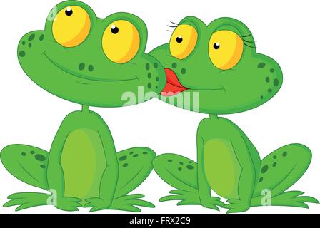 Frog kissing Illustrazione Vettoriale