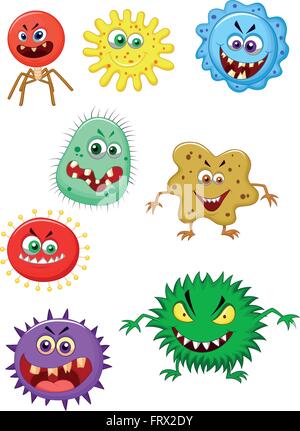 Virus collezione cartoon Illustrazione Vettoriale