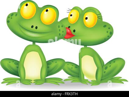 Frog kissing Illustrazione Vettoriale