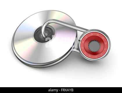 Cd bloccato , questo è un computer generato e rendering 3d'immagine. Foto Stock