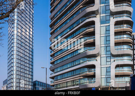 Lessico & Canaletto torri residenziali, London, England, Regno Unito Foto Stock