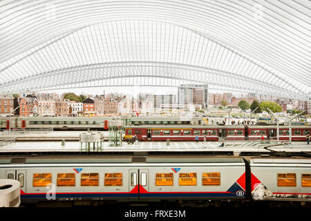 Liege-Guillemins stazione ferroviaria di Liegi, la Vallonia, Belgio Foto Stock