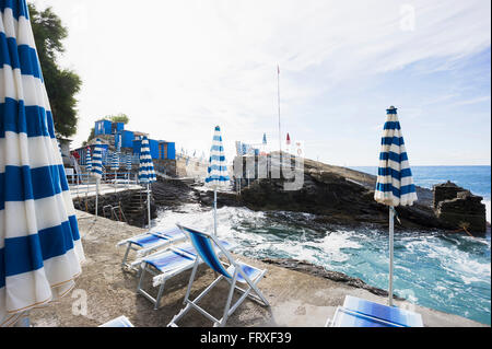 Bagni Scogliera, Nervi, Genova, Liguria, Italia Foto Stock