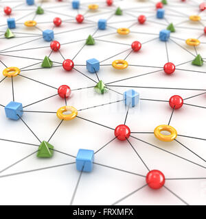 Il concetto di rete con forma Foto Stock