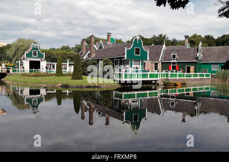 Case da Zaan regione nei Paesi Bassi Open Air Museum (Nederlands Openluchtmuseum) di Arnhem, Paesi Bassi. Foto Stock