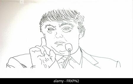 Un disegno a mano dei politici americani Foto Stock