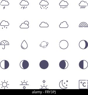 Icona meteo piana Illustrazione Vettoriale