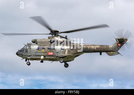 Aérospatiale come332 (TH89) Super Puma elicottero militare T-314 da Swiss Air Force (Schweizer Luftwaffe) Foto Stock