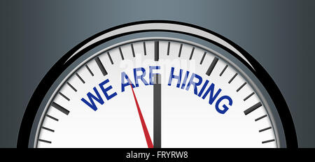 Ora l'assunzione di concetto di immagine in un orologio closeup. Foto Stock