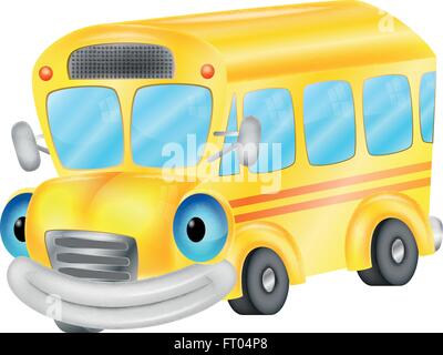 Scuola bus cartoon Illustrazione Vettoriale