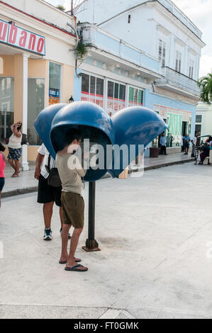 Santa Clara, Cuba telefoni pubblici a pagamento Foto Stock