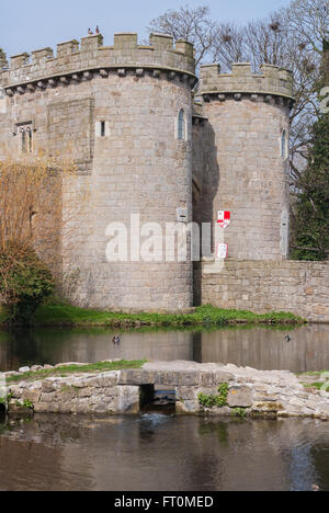 Whittington Castle è un castello nel nord Shropshire, Inghilterra, di proprietà e gestito dalla Whittington Castello Fondo di conservazione. Foto Stock