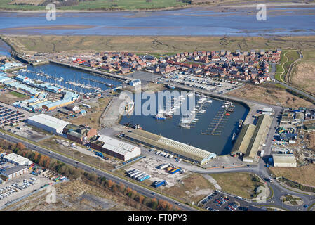Una veduta aerea di Fleetwood Marina, North West England, Regno Unito Foto Stock