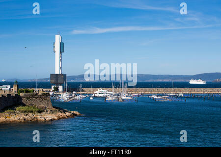 Per il controllo del traffico marittimo torre centrale, La Coruña La Coruña, Galizia, Spagna Foto Stock