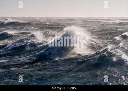 Alte onde in estremamente irregolare dei mari nell'Oceano del Sud, il Mare di Ross, Antartide Foto Stock