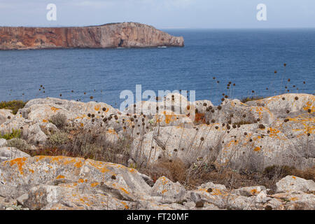 Sagres faro di Saint Vincent Cape (Cabo Sao Vicente) - La maggior parte sud-occidentale dell'Europa continentale, Algarve, PORTOGALLO Foto Stock