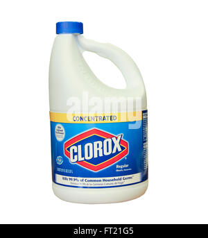 SPENCER , WISCONSIN- 30 marzo 2014 : Una bottiglia di Corox candeggina. Clorox è una società americana fondata nel 1913. Foto Stock
