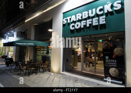 Starbucks Coffee shop a Atene, Grecia Foto Stock