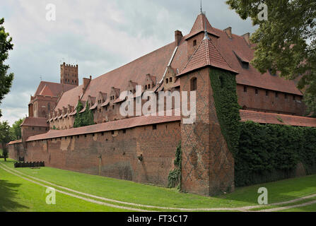 Marienburg (Malbork) medievale in mattoni Ordine Teutonico castello Foto Stock