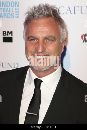 3 marzo 2016 - David Ginola frequentando London Football Awards 2016 a Battersea Evolution in Londra, Regno Unito. Foto Stock