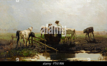 Willem Maris - i vitelli in un trogolo - Gemeentemuseum Foto Stock