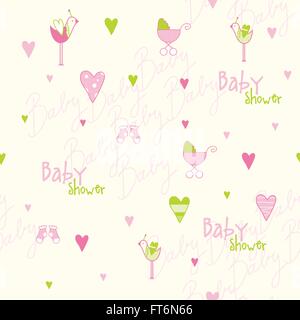 Carino baby doccia pattern Illustrazione Vettoriale