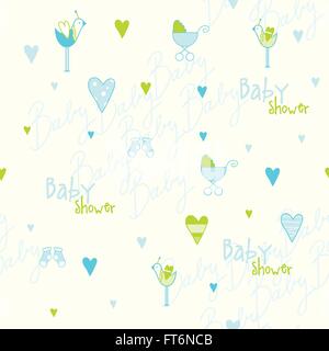 Carino baby doccia pattern Illustrazione Vettoriale