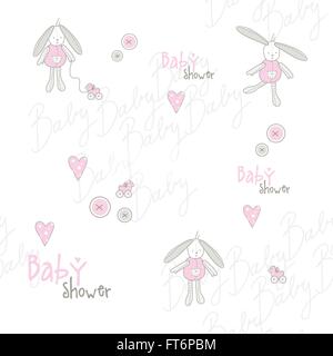 Carino baby doccia pattern Illustrazione Vettoriale