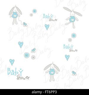 Carino baby doccia pattern Illustrazione Vettoriale