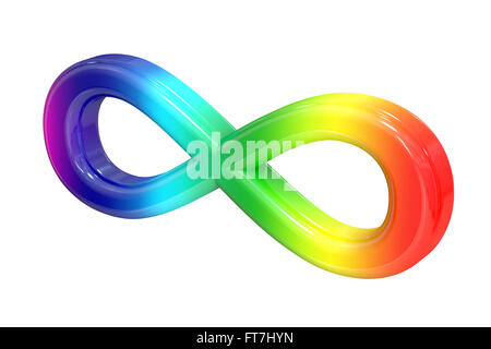 Lo spettro di colore segno d'infinito, rendering 3D Foto Stock