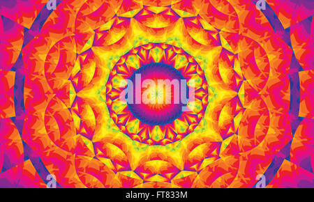 Concentrica colorato sfondo caleidoscopica / Mantra sfondo Foto Stock