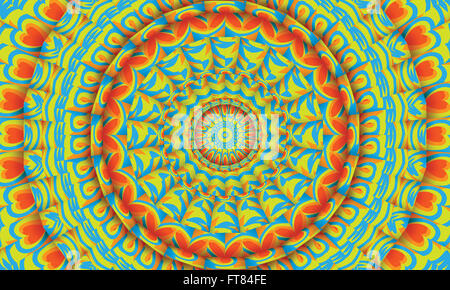 Concentrica colorato sfondo caleidoscopica / Mantra sfondo Foto Stock