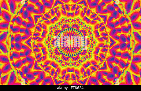 Concentrica colorato sfondo caleidoscopica / Mantra sfondo Foto Stock