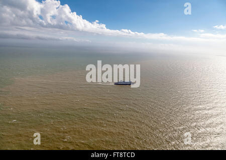 Vista aerea del traghetto Cross Channel in English Channel Foto Stock