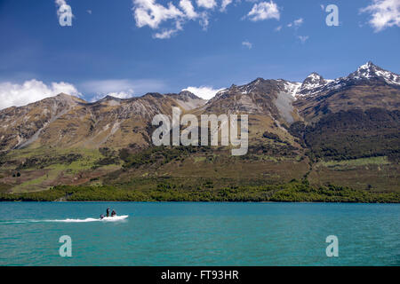 Il lago di Wakatipu a Glenorchy, Otago, Isola del Sud, Nuova Zelanda Foto Stock