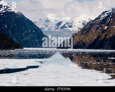 Tracy Arm Fjord e Sawyer Glacier, Alaska Foto Stock