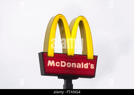 Mcdonald's sign logo. Foto Stock
