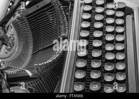 Immagine in bianco e nero dettagli macchina da scrivere Foto Stock