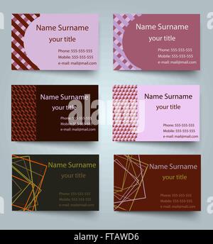 Moderna luce semplice business card template Illustrazione Vettoriale
