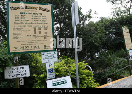 Dawn Fraser Bagni, Elkington Park di Balmain, Sydney, Australia Foto Stock