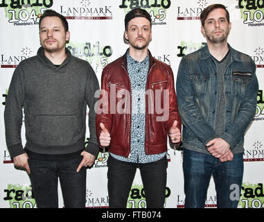 Bala Cynwyd, Pennsylvania, USA. 25 marzo, 2016. American indie rock band di percorso carta visita Radio 1045. Foto Stock