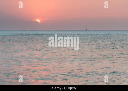 Meeru Island al tramonto, Maldive Foto Stock