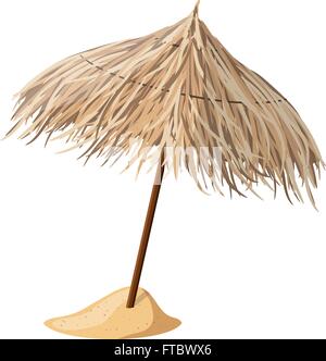 Ombrellone dalla canna da zucchero. Illustrazione Vettoriale. Illustrazione Vettoriale