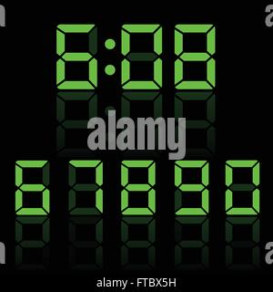 Vettore verde cifre orologio Illustrazione Vettoriale